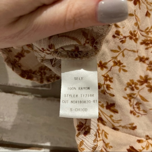 Blush floral cinch crop top boho - Picture 6 of 6